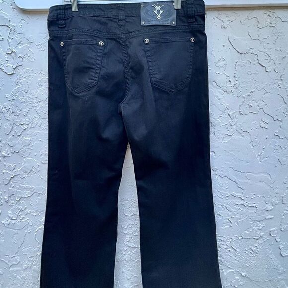 Premium Denim Women's Size 14 Black Straight Leg Cut Cotton Blend Jeans - Picture 9 of 13